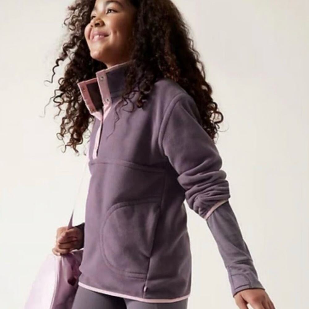 Athleta Girl 4 Snap fleece pullover